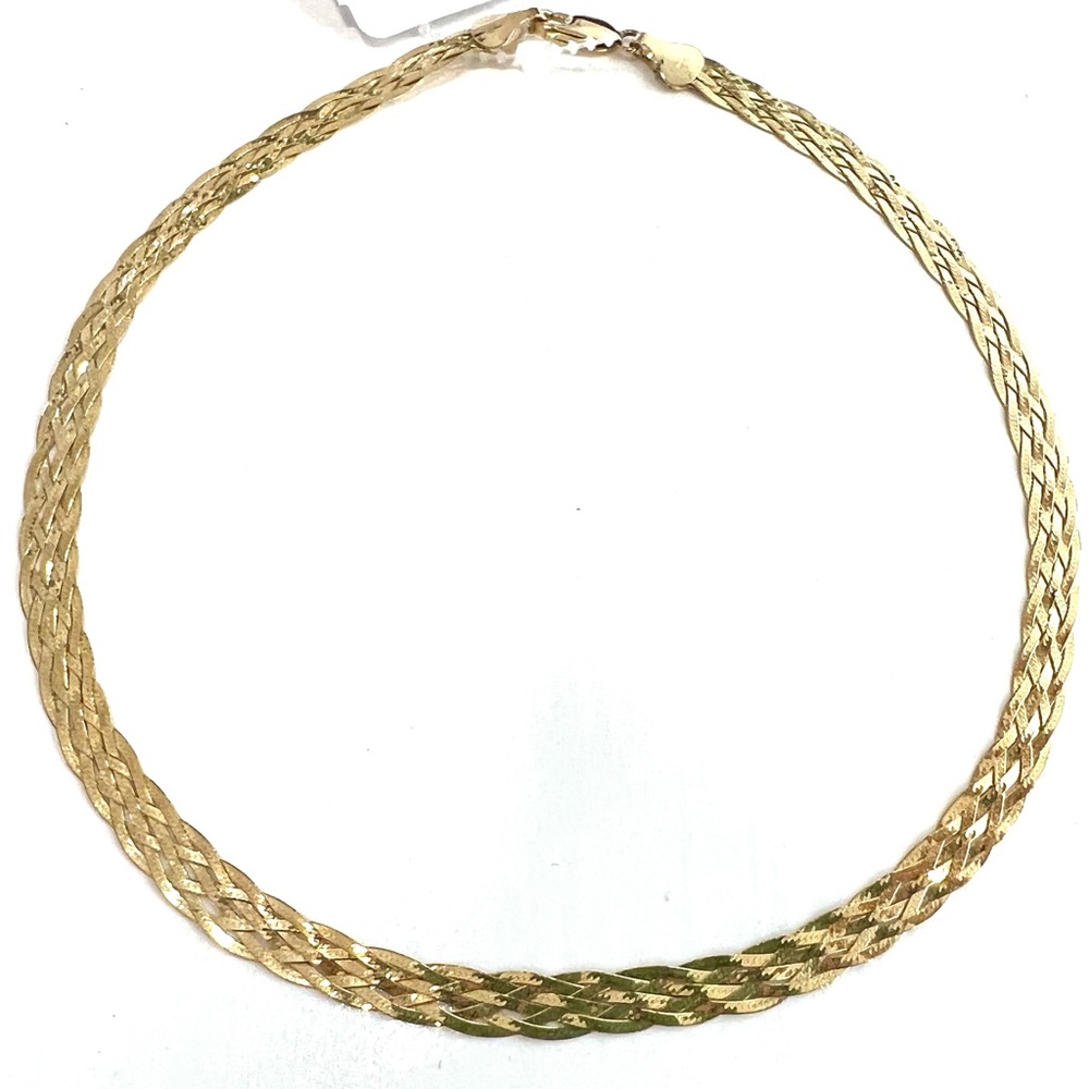 LANA Jewelry 14k Braided Liquid Choker Necklace